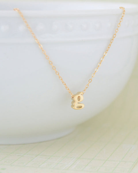 Lowercase gold initial necklace 1001 - Main Image