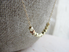 Petite gold and rose gold nugget necklace - gold and rose gold necklace - 1119