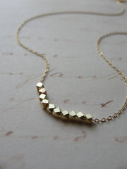 Petite gold and rose gold nugget necklace - gold and rose gold necklace - 1119