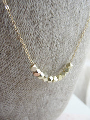 Petite gold and rose gold nugget necklace - gold and rose gold necklace - 1119
