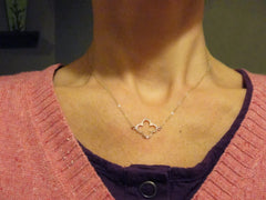 Rose gold quatrefoil necklace - Rose gold clover necklace - 1146