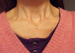 Tiny gold starfish necklace - 1216