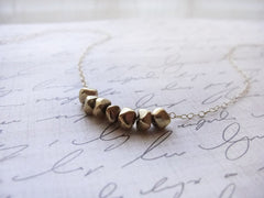 Gold nugget necklace - gold chunk necklace - chunky gold necklace - 1230