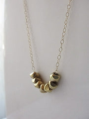 Gold nugget necklace - gold chunk necklace - chunky gold necklace - 1230