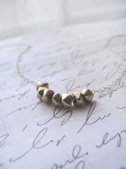Gold nugget necklace - gold chunk necklace - chunky gold necklace - 1230