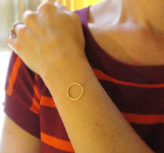 Simple circle bracelet - gold circle bracelet - Olive Yew gold bracelet - 2110