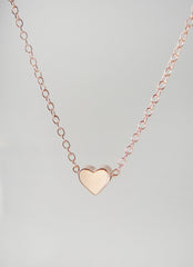 20% Off Rose gold heart necklace - rose gold necklace with rose gold heart -1116