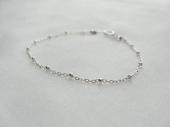 Silver satellite bracelet - silver ball bracelet - simple silver bracelet - 2104S