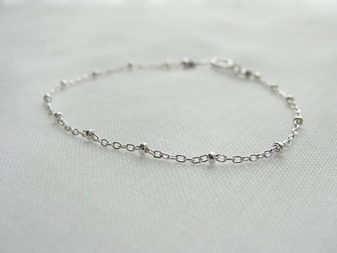 Silver satellite bracelet - silver ball bracelet - simple silver bracelet - 2104S