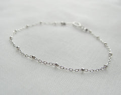 Silver satellite bracelet - silver ball bracelet - simple silver bracelet - 2104S