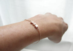 Silver star bracelet - silver star trio bracelet - silver bracelet with three stars