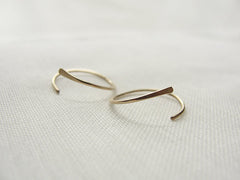 Tiny hammered gold hoops - little gold hoops - small gold hoops - 3129