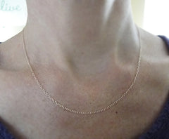 Rose gold filled plain necklace - finished rose gold necklace - rose gold filled chain - 1138