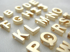 Tiny gold letter necklace - Gold initial necklace - 1101