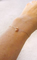 Rose gold skull bracelet - tiny skull bracelet in rose gold - 2105