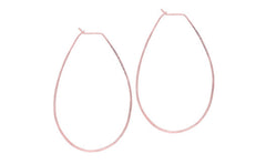 Large hammered rose gold hoops - silver pink gold hoops - teardrop hoops - 3103