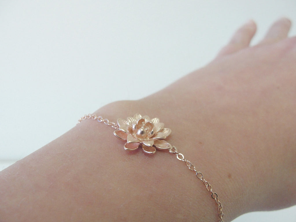 Rose gold flower bracelet - pink gold bracelet - 2103 – Maren's