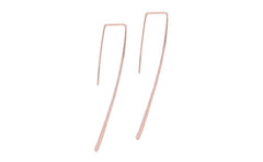 Square top hook rose gold earrings - pink gold earrings - 3102