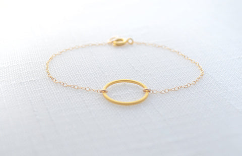 Simple circle bracelet - gold circle bracelet - Olive Yew gold bracelet - 2110