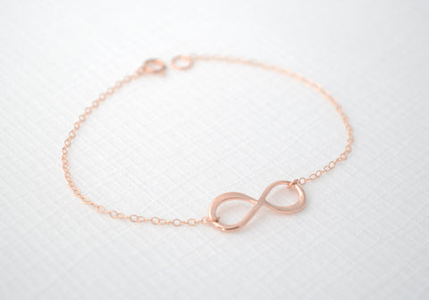 Rose gold infinity bracelet - rose gold bracelet with infinity symbol - 2116