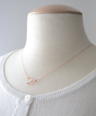 Lucky gold wishbone necklace - simple gold necklace with wishbone - 1114