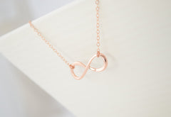 Rose gold infinity bracelet - rose gold bracelet with infinity symbol - 2116