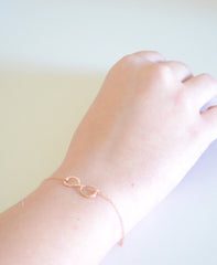 Rose gold infinity bracelet - rose gold bracelet with infinity symbol - 2116