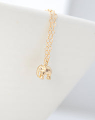 Tiny gold elephant bracelet - 2121