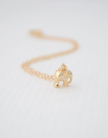 Tiny gold elephant bracelet - 2121