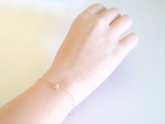 Tiny gold elephant bracelet - 2121