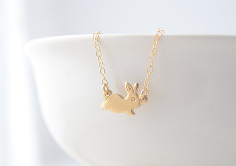 Tiny bunny gold bracelet - gold bunny bracelet - 2101