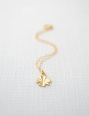 Gold clover bracelet - gold bracelet with shamrock - 2122