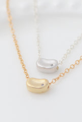 Baby bean necklace - gold bean necklace - silver bean necklace - 1158