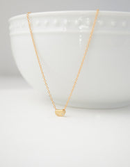 Baby bean necklace - gold bean necklace - silver bean necklace - 1158