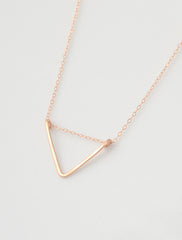 Rose gold triangle necklace - simple geometric arrow necklace - 1135