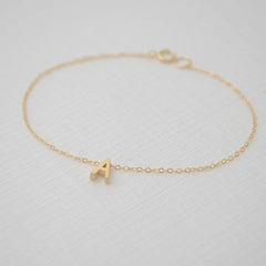 Tiny Letter Bracelet - Initial Bracelet - 2120