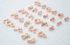 New rose gold initial pendant - cursive initial rose gold necklace - 1160