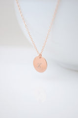 Rose gold initial necklace - rose gold letter - personalized necklace - 1125