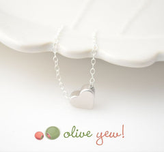 SALE 40% off  Tiny silver heart necklace - little silver heart - silver necklace - 1116