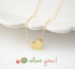 SALE 40% off  Tiny gold heart necklace - gold necklace - little dainty jewlery - 1116