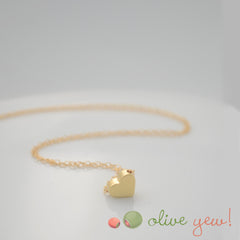 SALE 40% off  Tiny gold heart necklace - gold necklace - little dainty jewlery - 1116