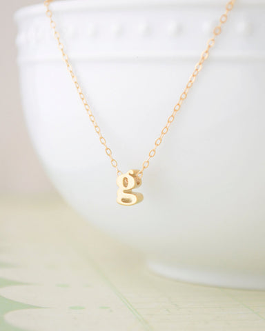 Lowercase gold initial necklace - 1001