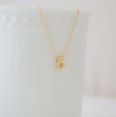 Tiny Gold Number Necklace - 1194