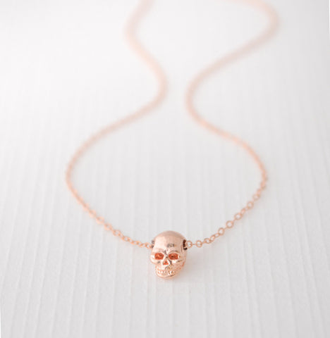 Rose gold skull necklace - 1141