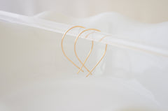 Gold inverted hoops - 3124