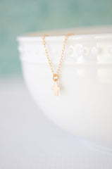 Tiny gold cross necklace - Small cross necklace - 1181