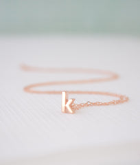 New lowercase rose gold initial necklace - 1001