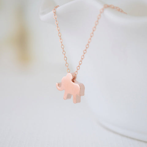 Rose gold elephant necklace - 1112