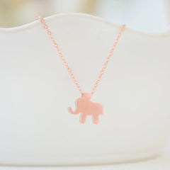 Rose gold elephant necklace - 1112