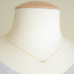 Tiny handmade gold infinity necklace - handmade infinity necklace - 1223